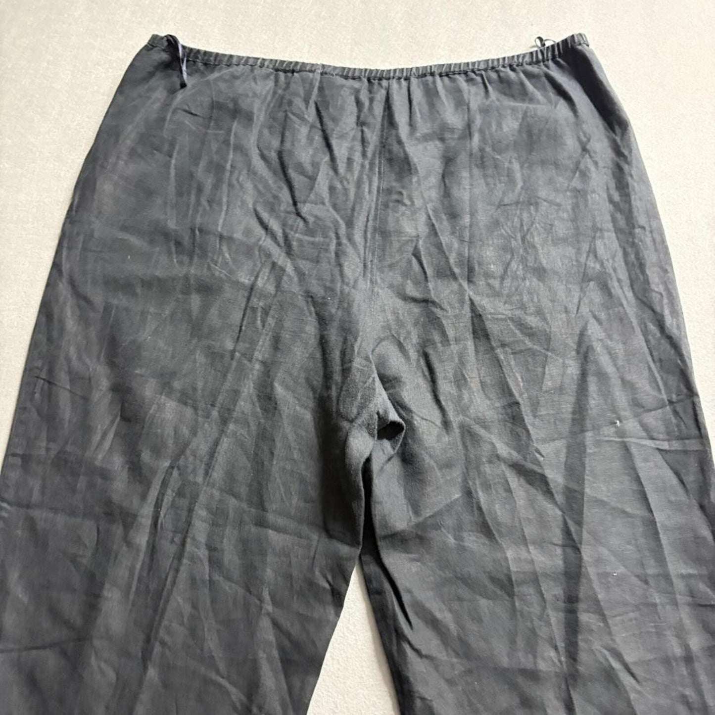 Valerie Stevens Separates Black Linen Pants Womens Plus Size 2X Elastic Waist