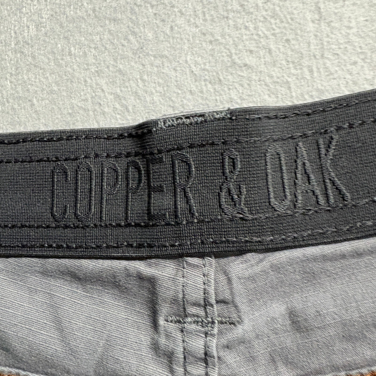 Copper & Oak Mens Gray Stretch Cotton Cargo Shorts Size 34 Flap Pockets Zip