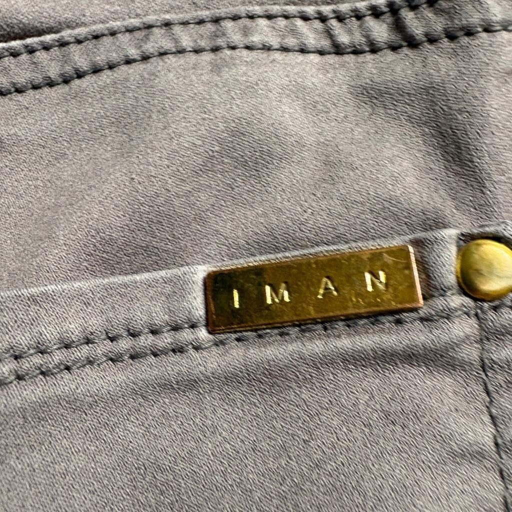 IMAN Global Chic Womens Size 8 Gray Bootcut Stretch Pants Cotton Blend