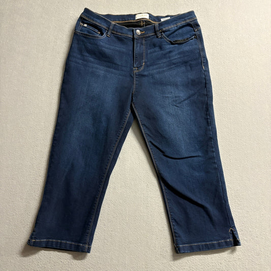 Curve Appeal Crop Jeans Womens 12/31 Blue Denim Stretch Capri Mid Rise
