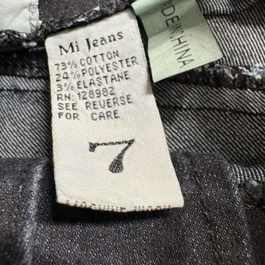 Mi Jeans Womens Size 7 Black High Rise Skinny Jeans Stretch Denim 3 Button Fly