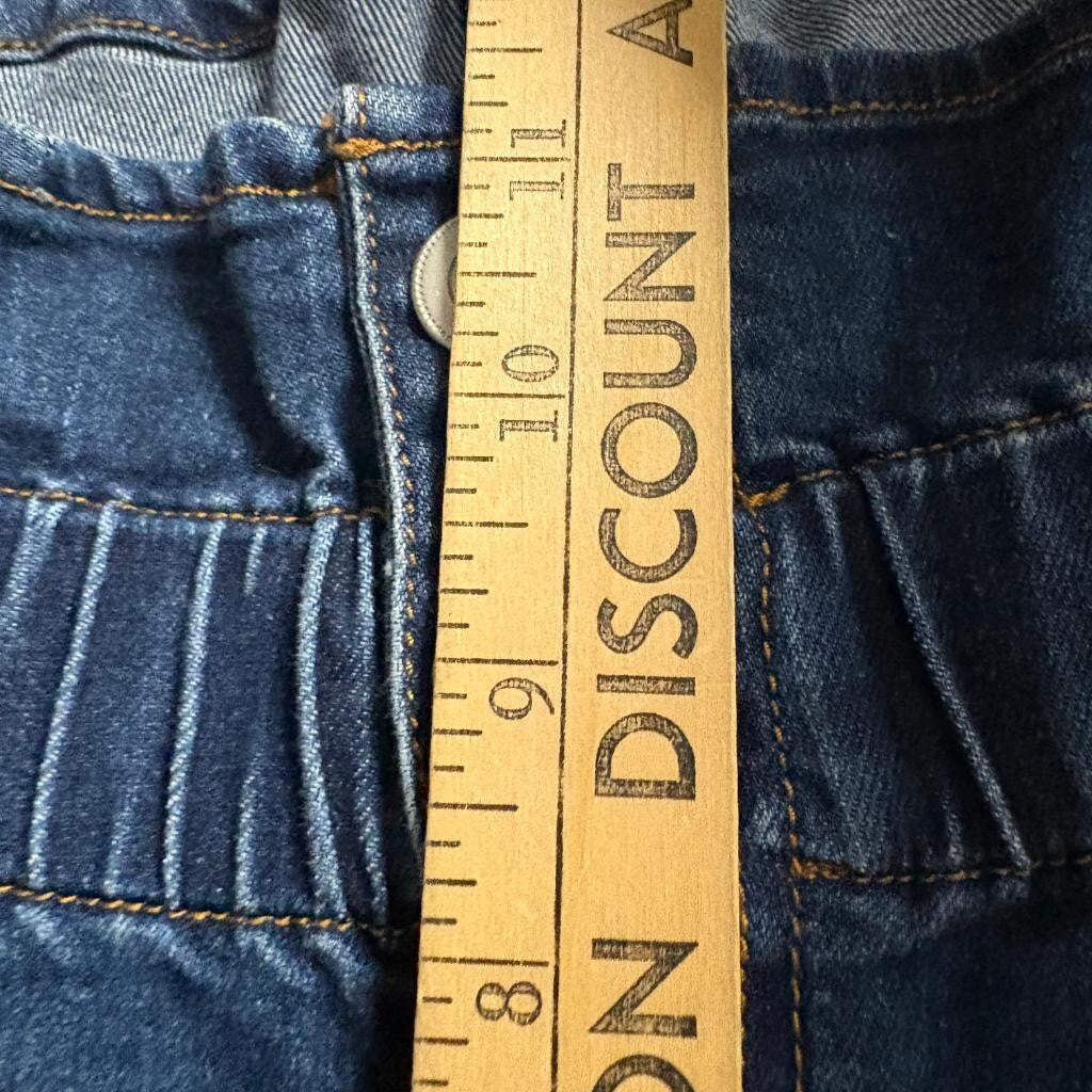 No Boundaries Paperbag Waist Jeans Womens Size 5 Blue Denim High Rise Stretch