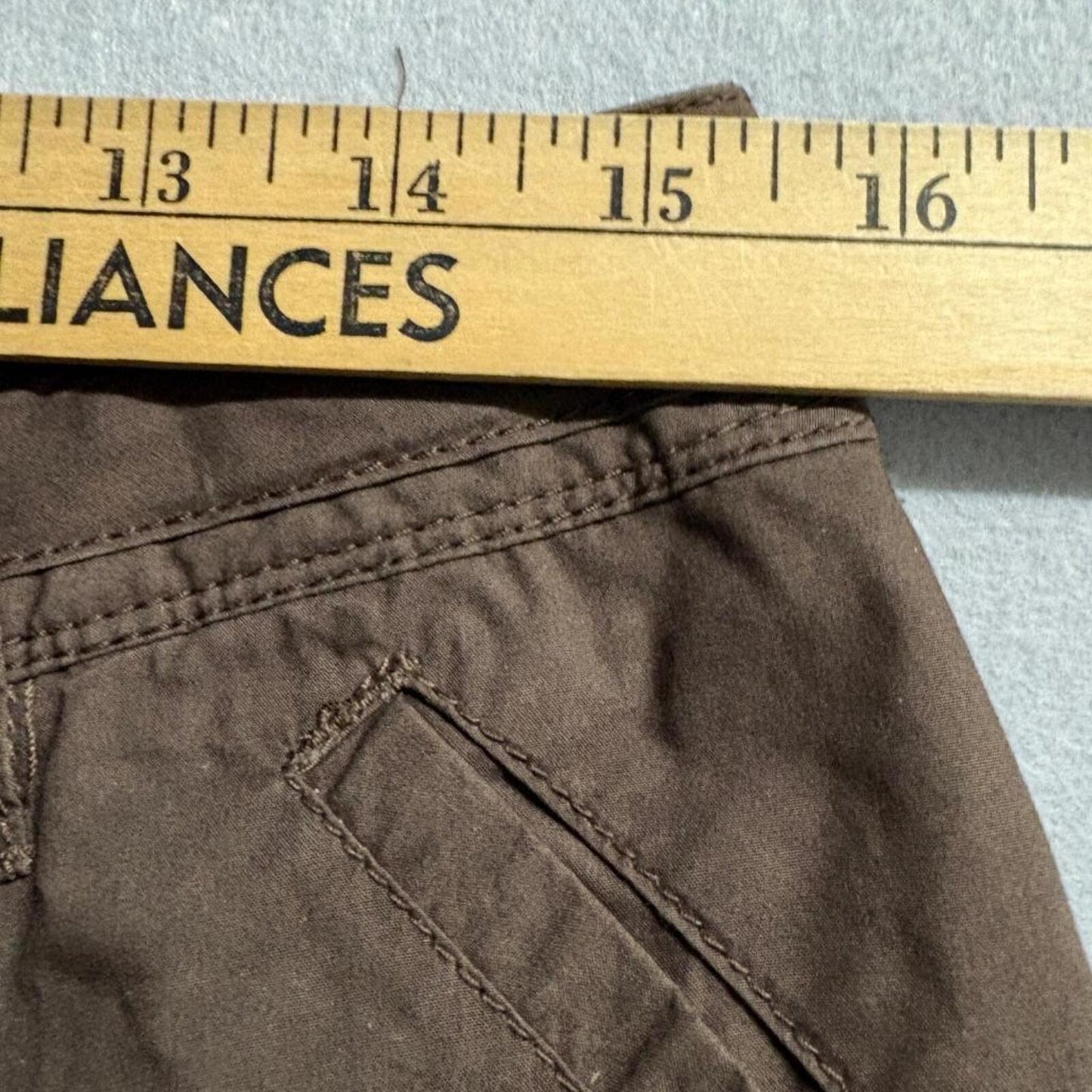 Caribbean Joe Crop Pants Womens 8 Brown Cotton Utility Cargo Capris