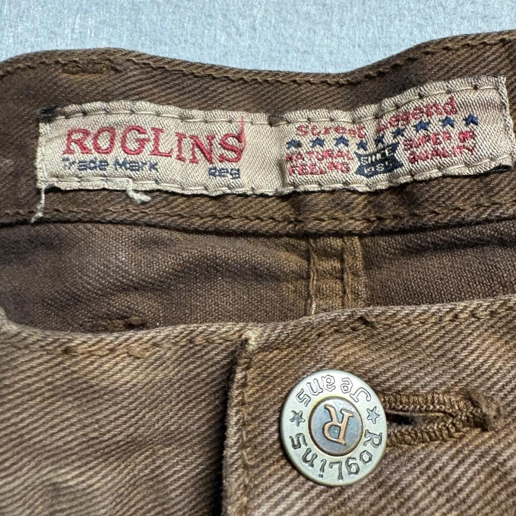 Roglins Vintage 90s Brown Denim Jeans Womens Size 36M High Rise Straight Leg