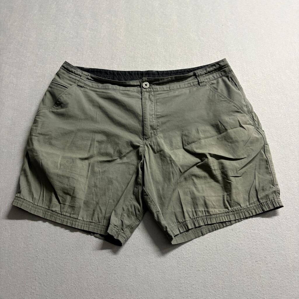 Kuhl Renegade Cargo Shorts Mens 38 Green Cotton Blend Hiking Outdoor