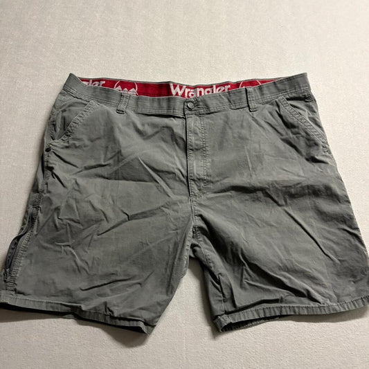 Wrangler Mens Cargo Shorts Size 48 Gray Cotton Blend Stretch Flat Front