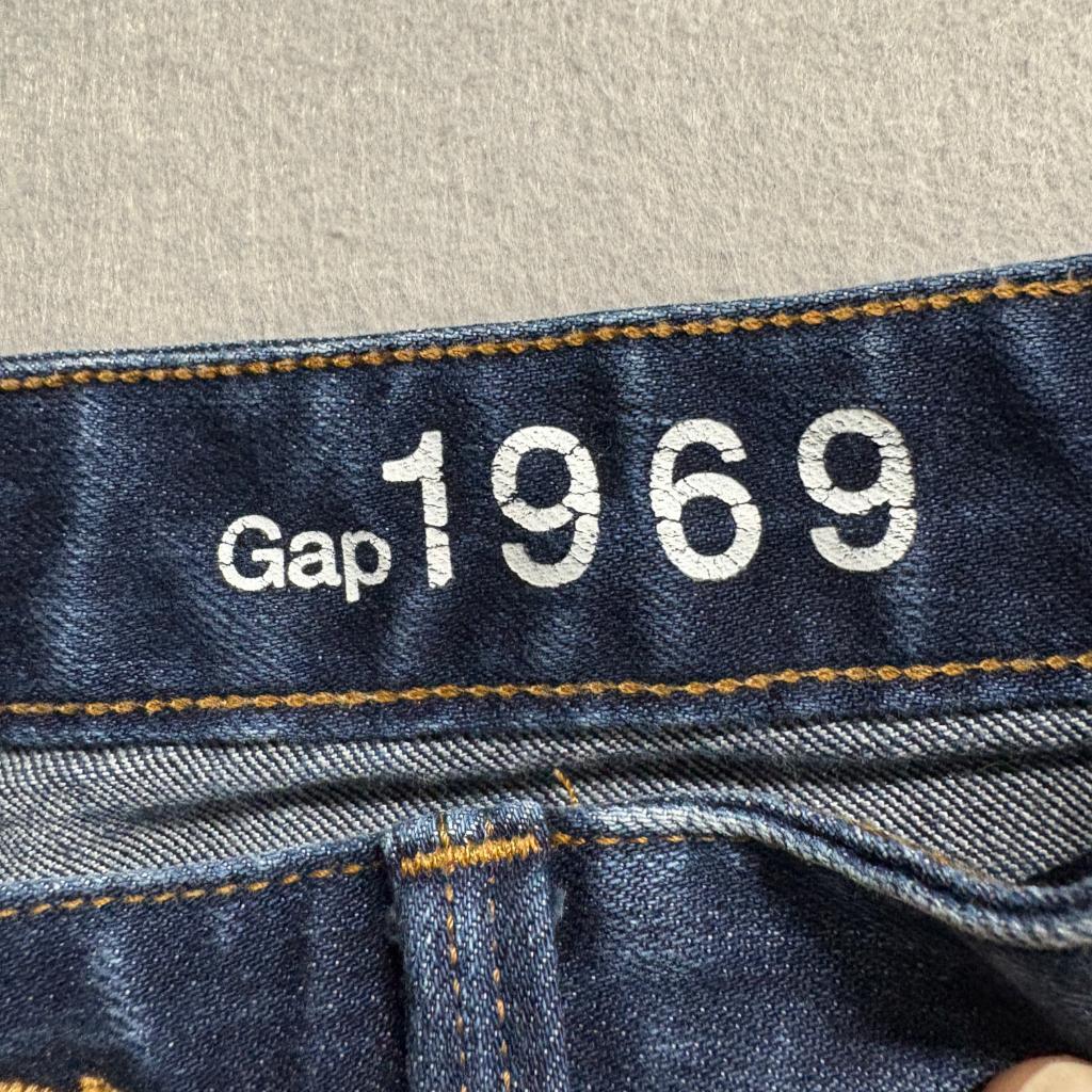 Gap 1969 Real Straight Jeans Womens 27 Regular Blue Denim Stretch Mid Rise