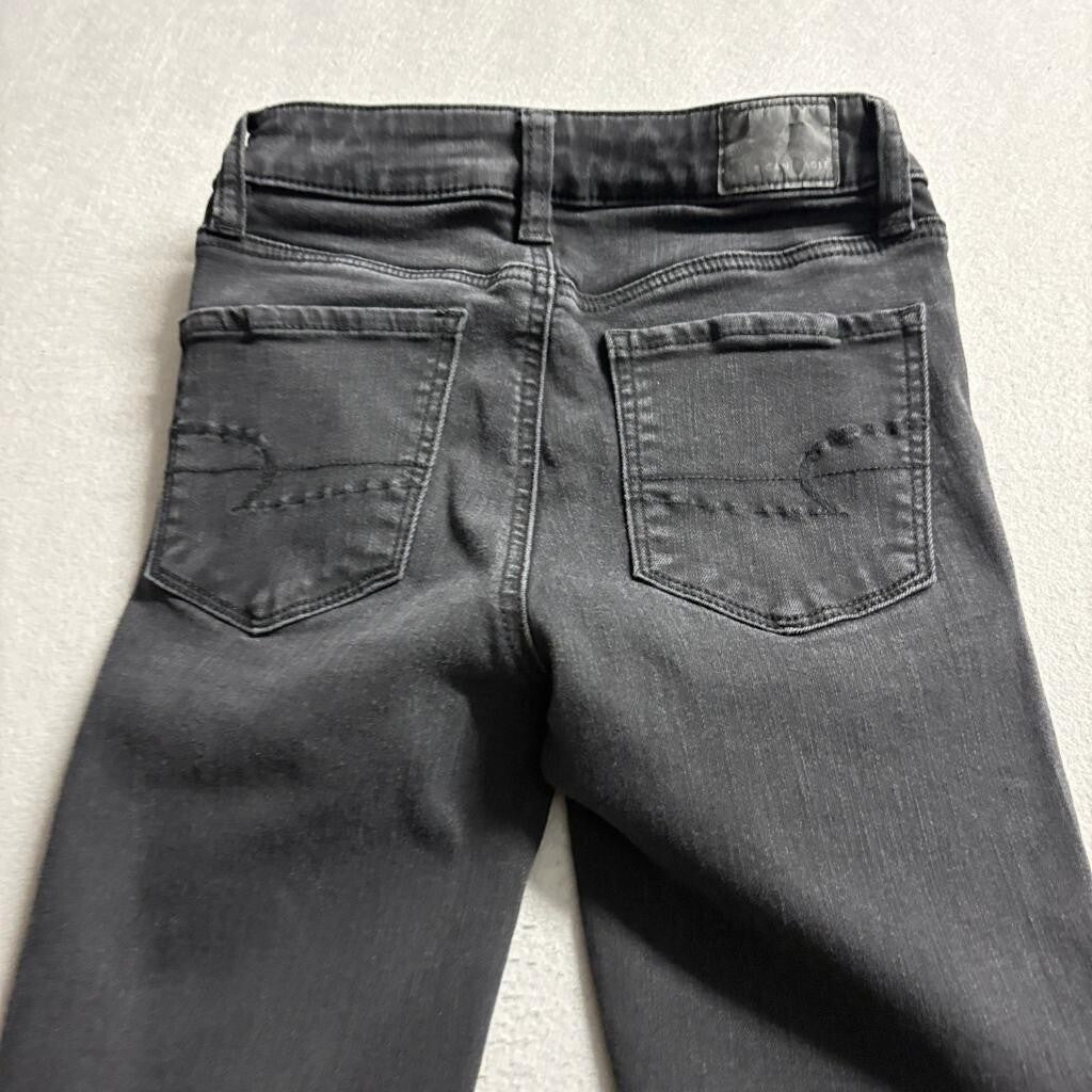 American Eagle Ne(x)t Level Stretch Skinny Jeans Womens 0 Short Black Denim