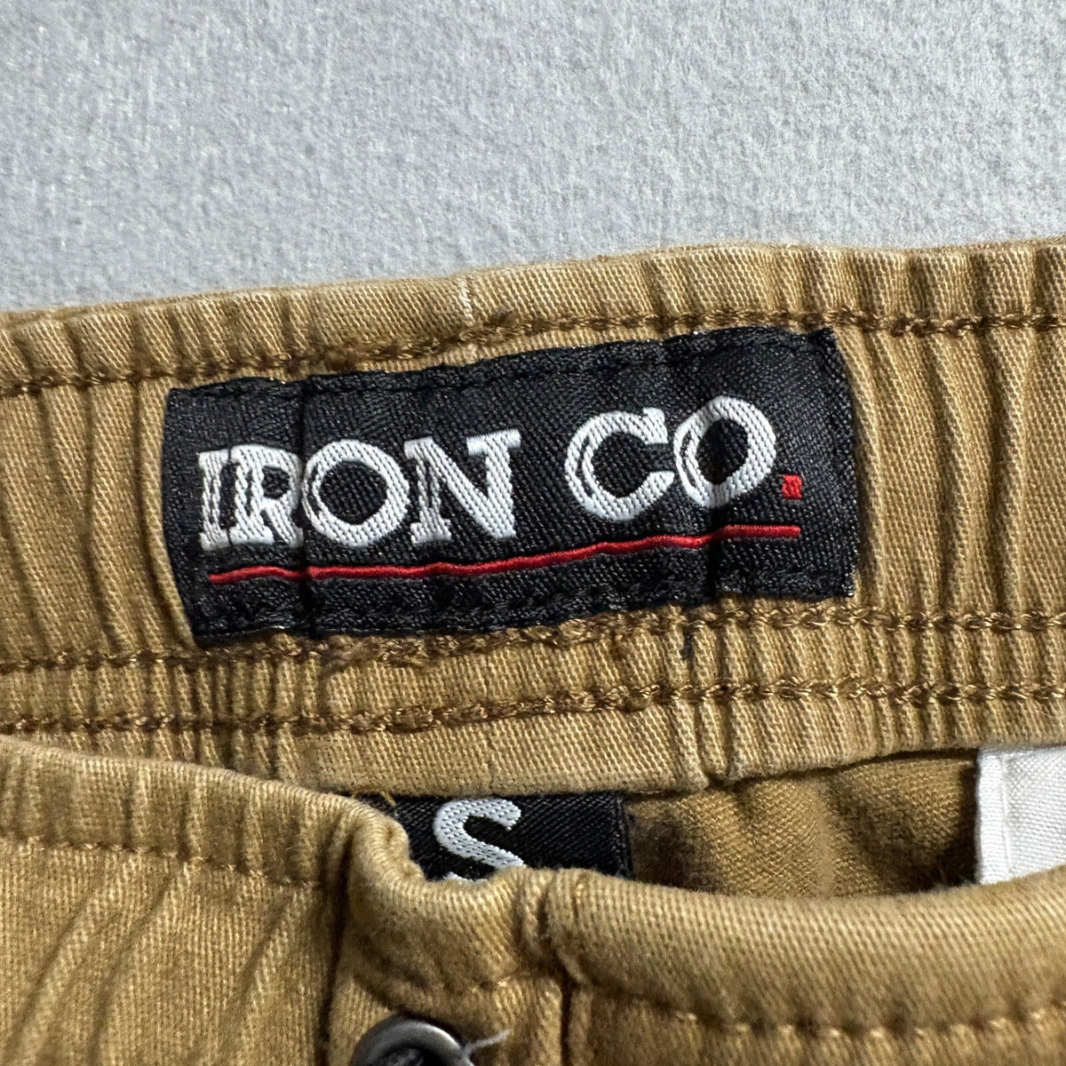 Iron Co Mens Jogger Pants Small Brown Stretch Twill Elastic Waist Cuffed Chino