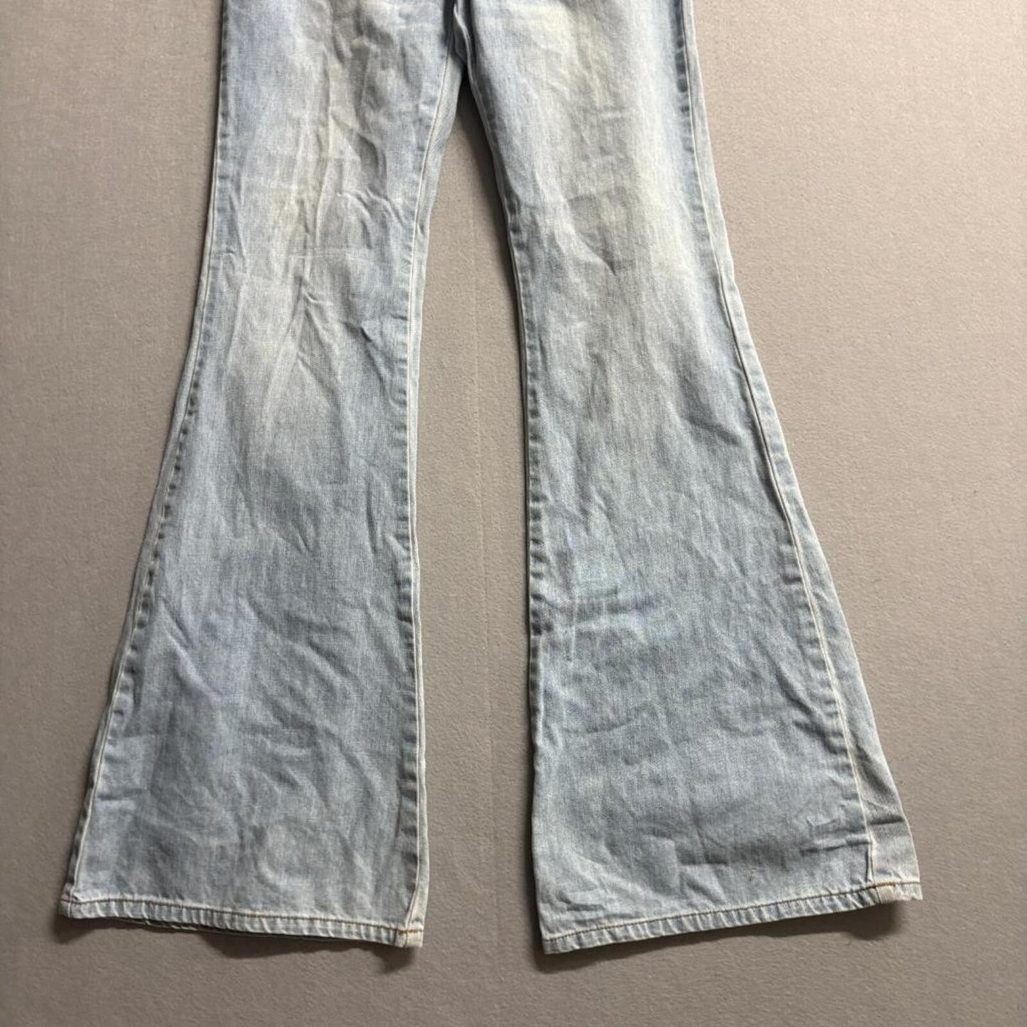 Billabong Flare Jeans Womens 28 Light Wash High Rise Wide Leg Bell Bottom Denim