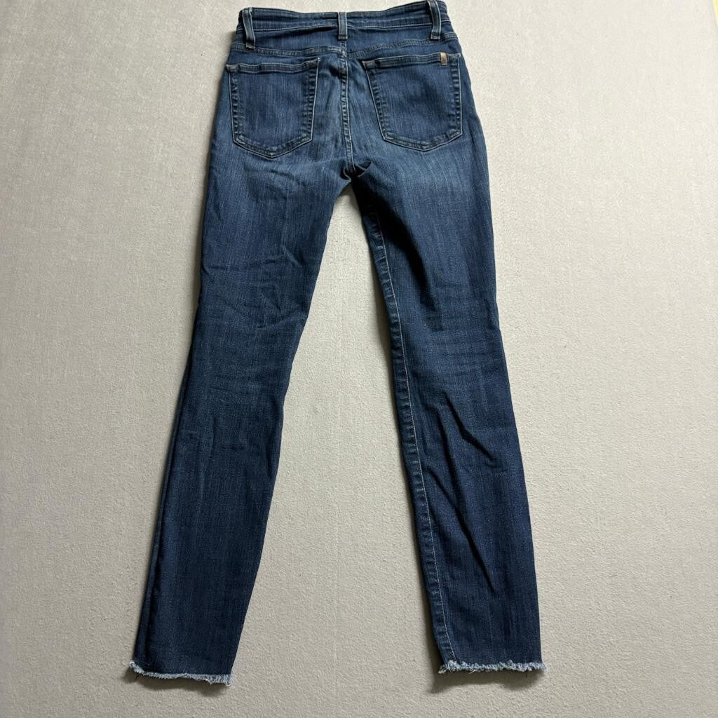 Joes Jeans Womens 26 High Rise Skinny Ankle Raw Hem Blue Denim Stretch Jeans