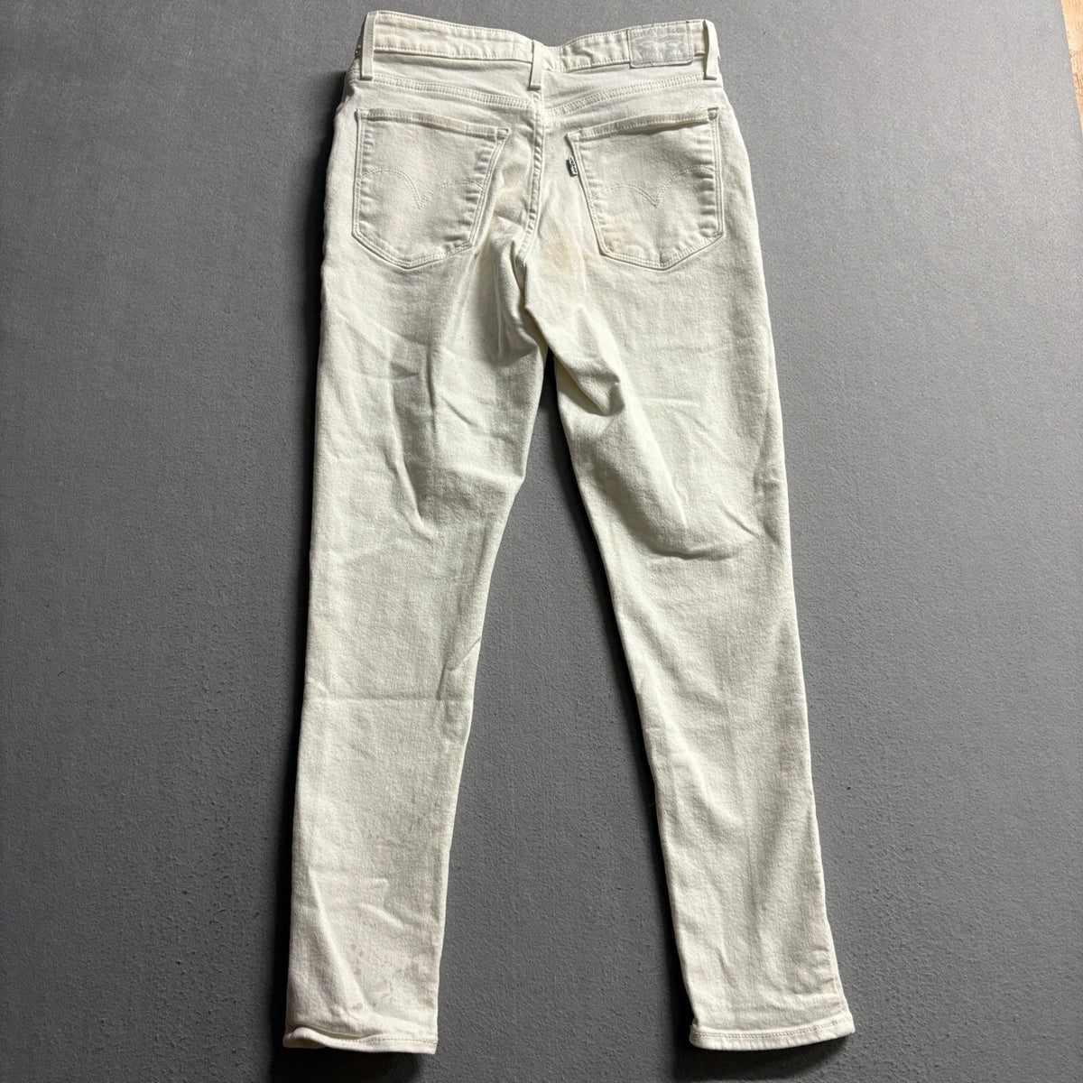Levis 721 High Rise Skinny Jeans Womens Size 30 White Off White Denim Pants