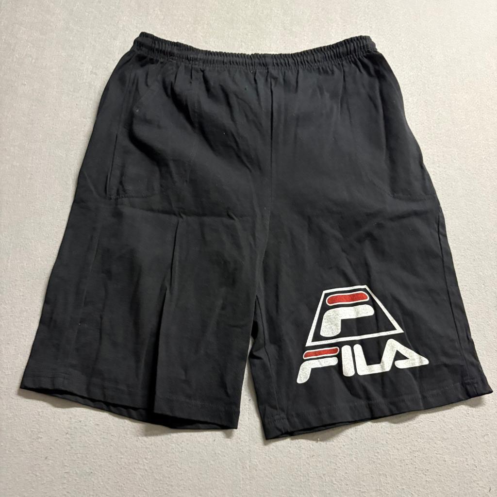 Vintage Fila USA T-Shirt and Shorts Set Mens XL White Black Cotton Made in USA