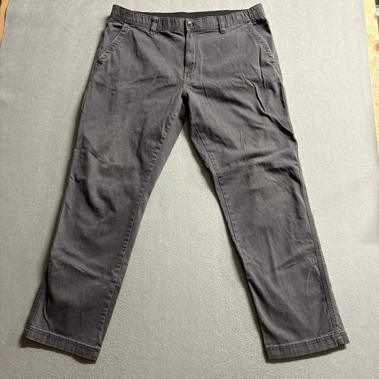 Weatherproof Mens Stretch Canvas Pants Size 40x32 Forged Iron Gray Utility Chino