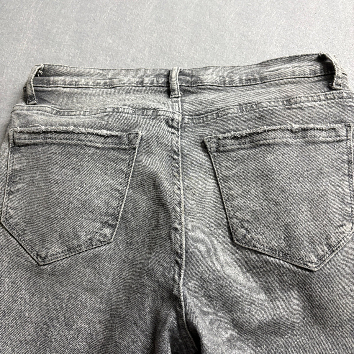 Kensie Jeans Womens Size 8 29 High Rise Slim Straight Frayed Raw Hem Grey Denim