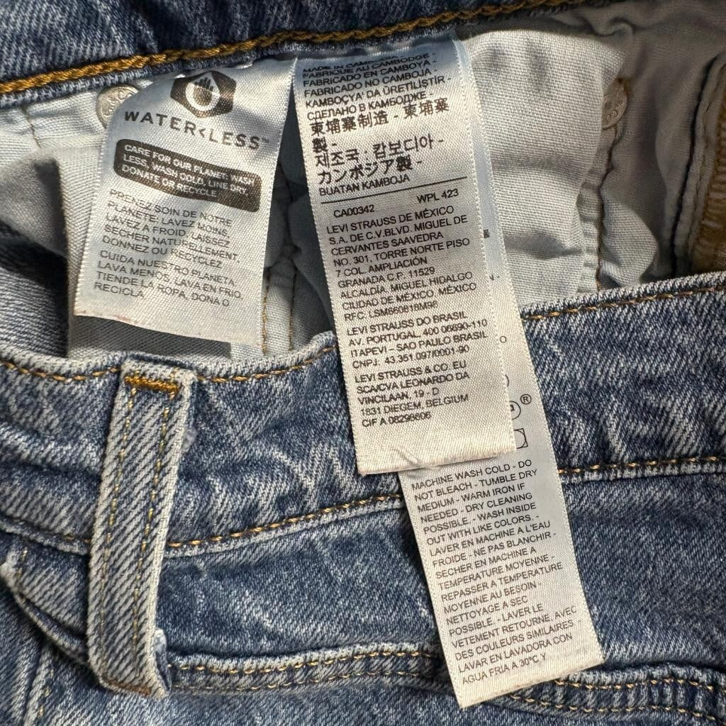 Levis 501 Original Fit Jeans Womens W26 L30 Blue Denim Button Fly Stretch