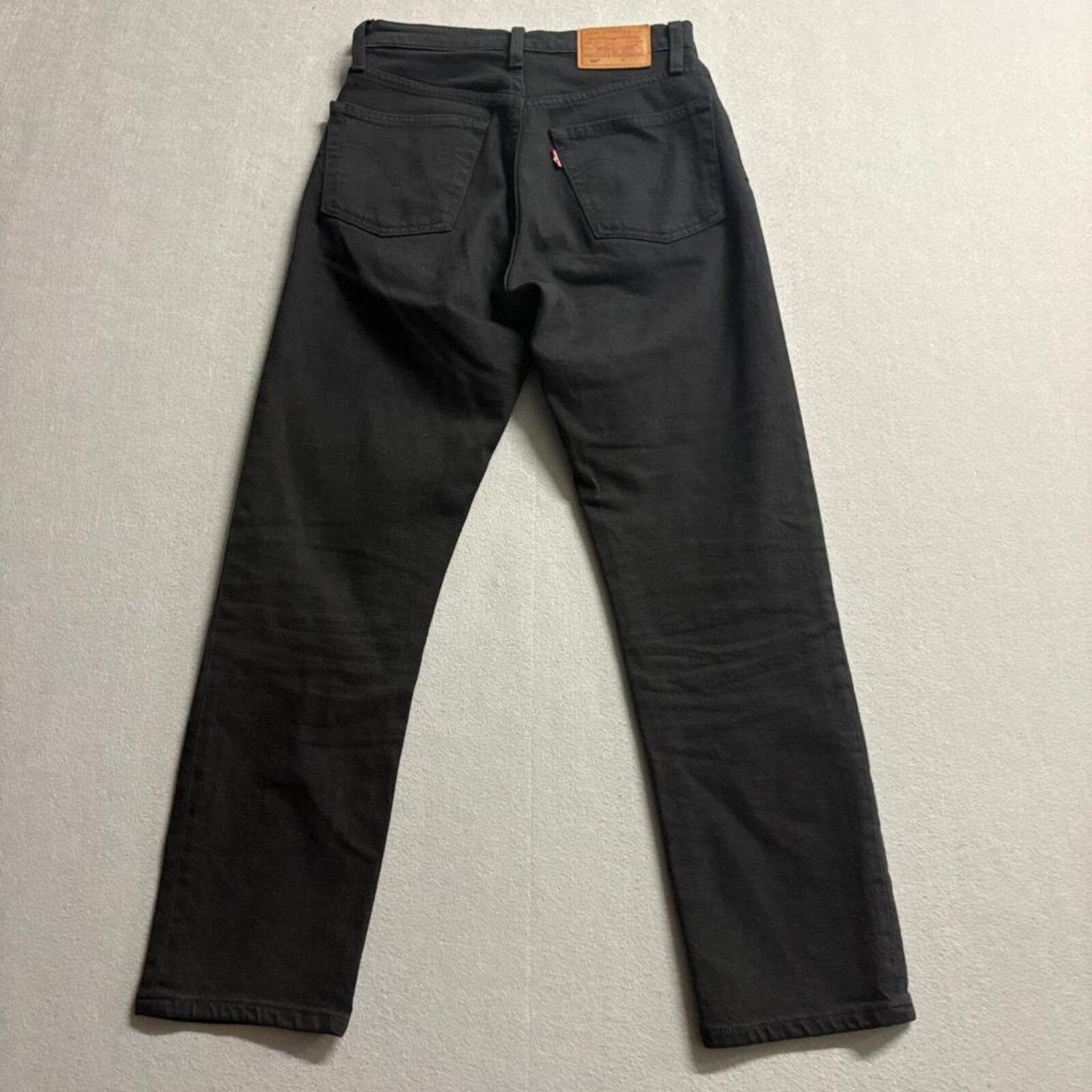 Levis Premium 501 Straight Leg Jeans Womens Size 23 Black Denim Cropped 23x26
