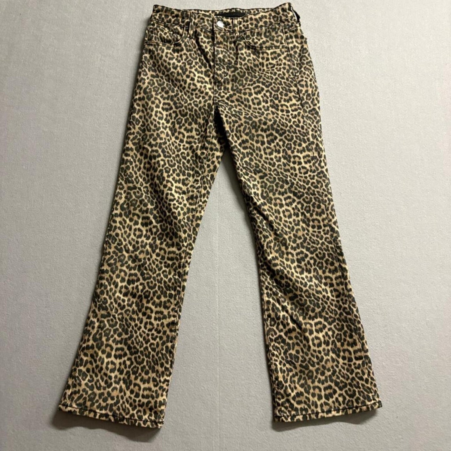 Joe's Jeans The Callie High Rise Cropped Boot Leopard Print Denim Pants Size 25
