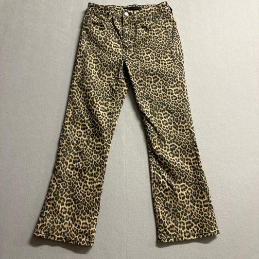 Joe's Jeans The Callie High Rise Cropped Boot Leopard Print Denim Pants Size 25