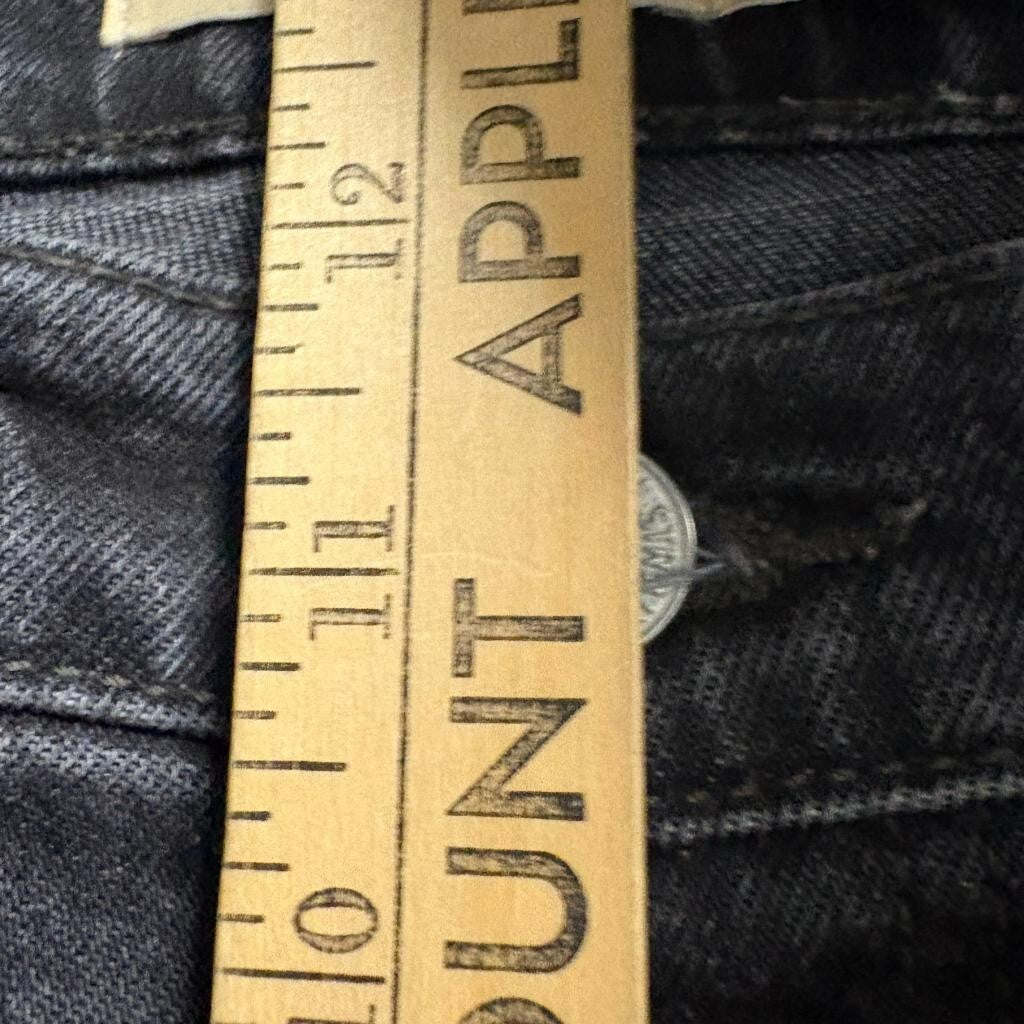 Levi's Premium Ribcage Straight Ankle Jeans Womens 28 Black Denim High Rise