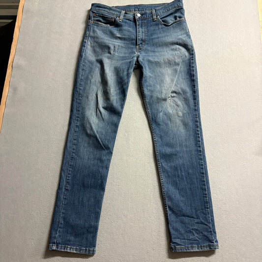 Levi's 511 Slim Fit Jeans Mens Size W36 L34 Blue Denim Distressed Hole Bleach