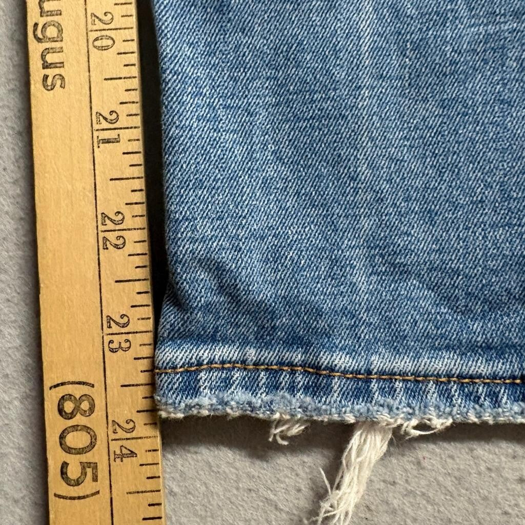 Abercrombie & Fitch The Skinny High Rise Jeans Womens 27 4S Blue Distressed Hem
