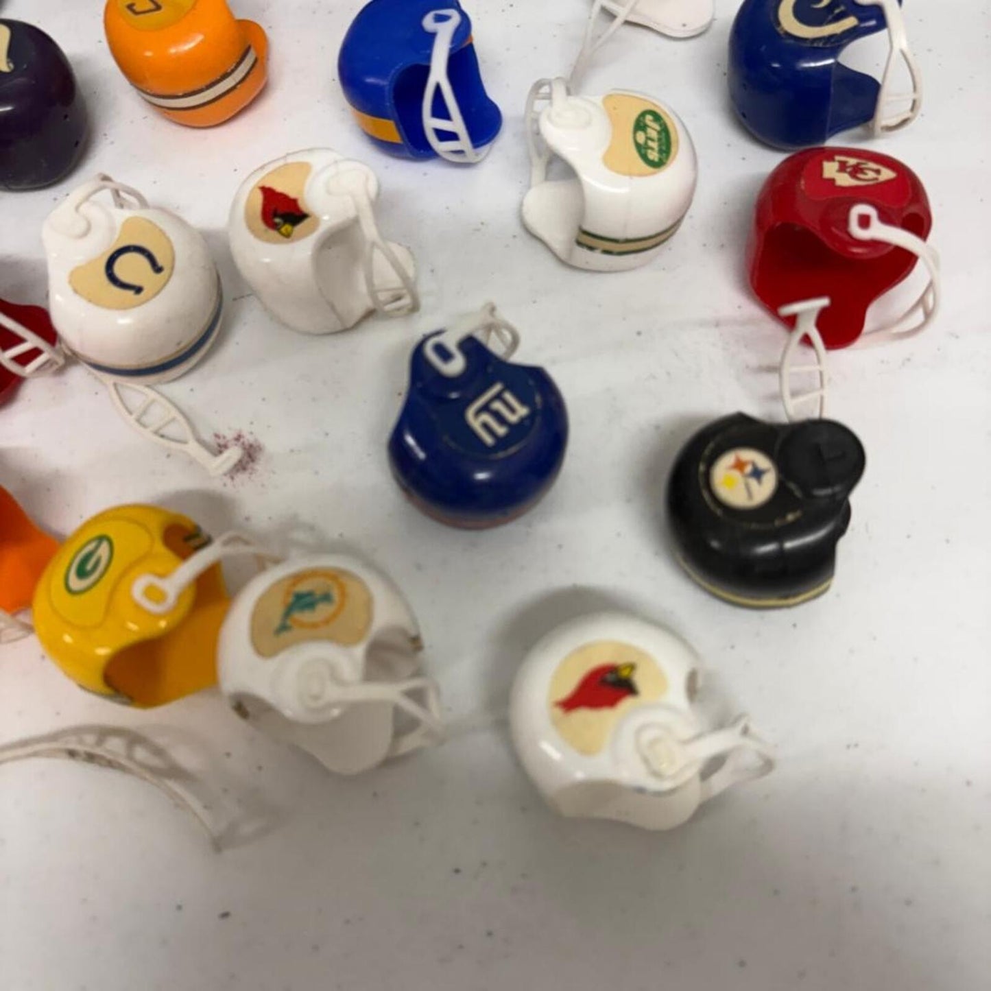 Vintage NFL Gumball Machine Pocket Helmets Lot of 24 Retro Mini Football Toys