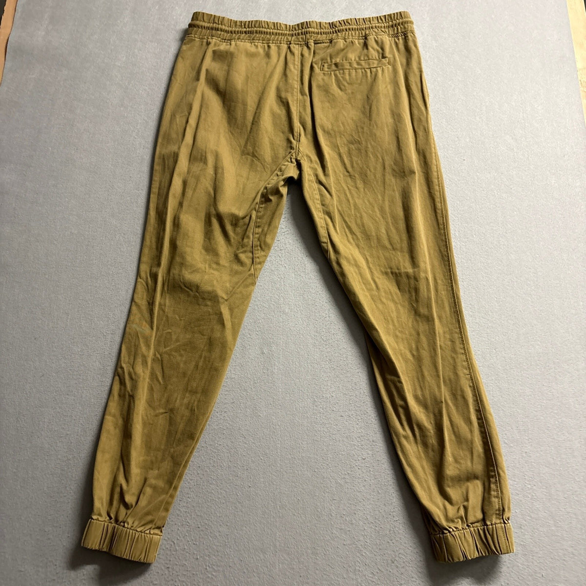 Aeropostale Mens Jogger Pants Large Tan Khaki Cotton Elastic Waist Drawstring