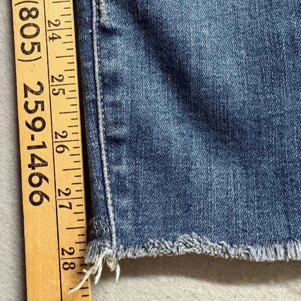 Paige Hoxton Ankle Skinny Jeans Womens Size 27 Blue Denim Raw Hem Stretch