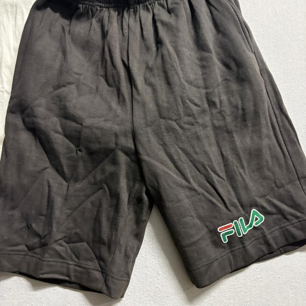 Vintage Fila T-Shirt and Shorts Set Mens XL White Black Ringer Tee Sportswear