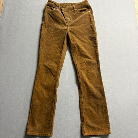 Forever 21 Corduroy Pants Womens Medium Brown Button Fly High Rise Straight Leg