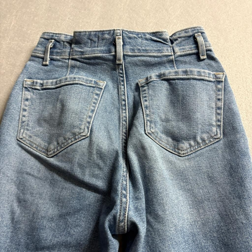 Hollister Curvy Ultra High Rise Mom Jeans Womens 00R W23 L27 Blue Denim Stretch
