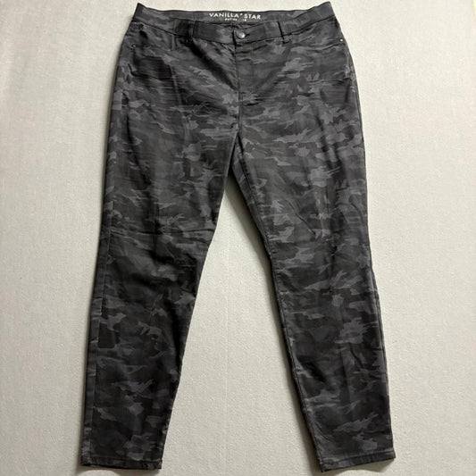 Vanilla Star Womens Camo Pull On Skinny Pants Size 18 Gray Camouflage Stretch