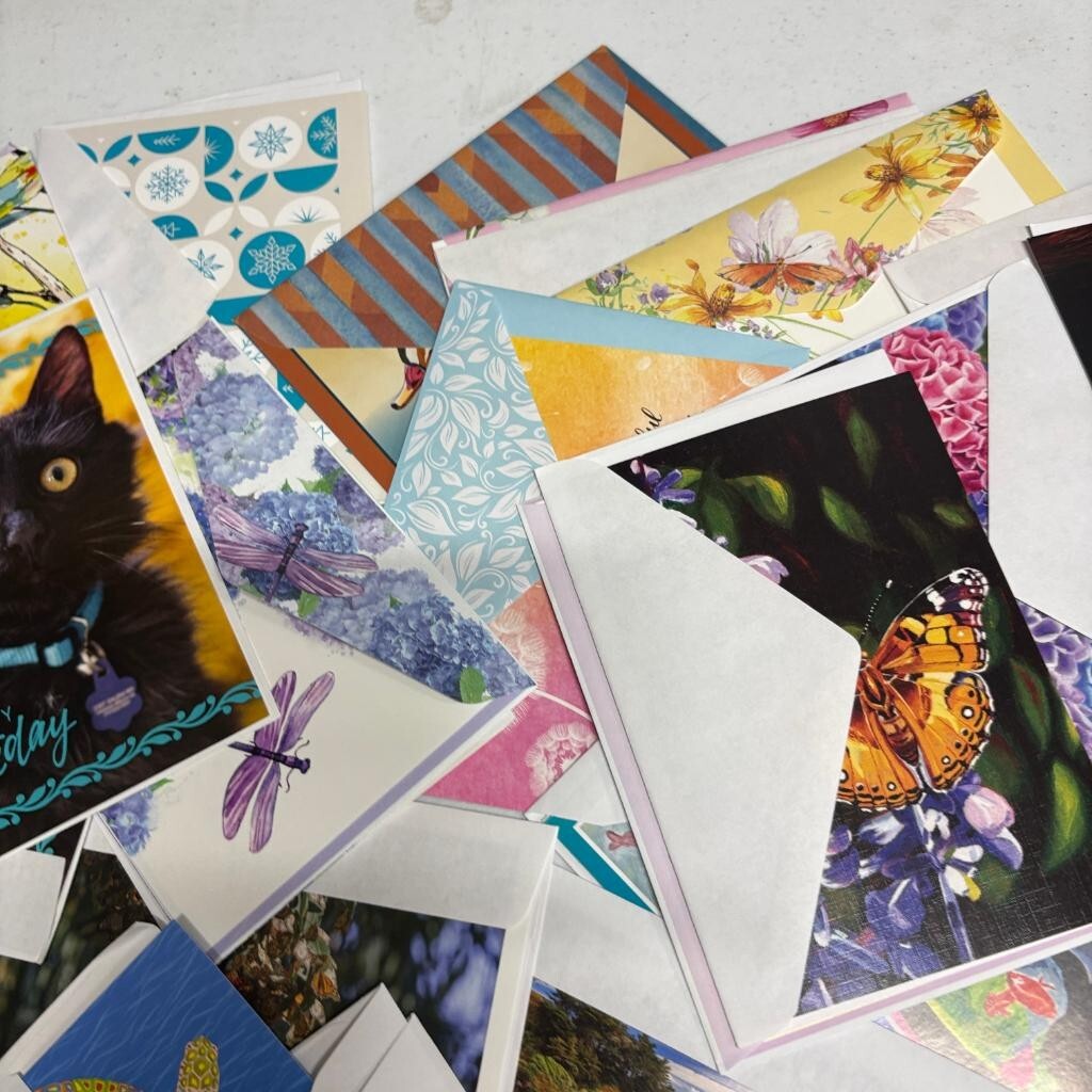 Huge Lot of Assorted Greeting Cards Christmas Birthday Holiday with Envelopes