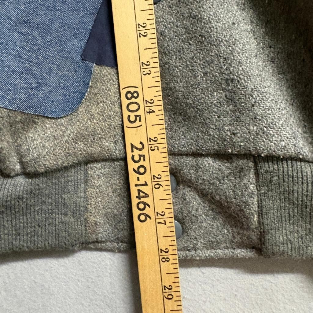Vintage Starwears Jackie Thomas Show Varsity Jacket Mens XL Gray Wool Yellow