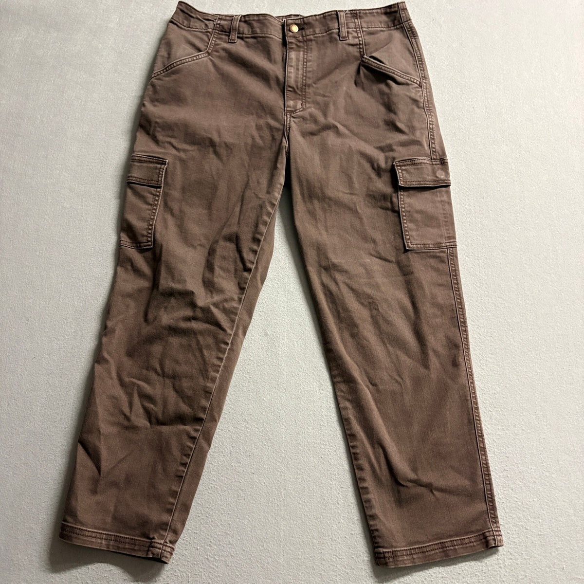 Universal Thread Womens Boyfriend Cargo Pants Size 12 Brown Stretch Casual