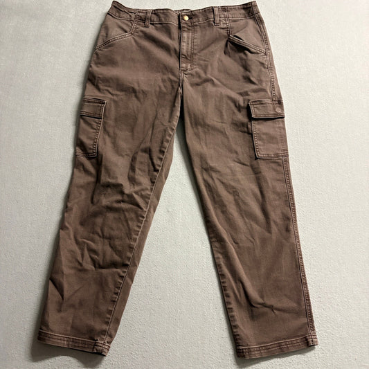 Universal Thread Womens Boyfriend Cargo Pants Size 12 Brown Stretch Casual