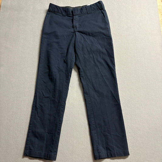 Dickies Flex Mens 32x32 Navy Blue Straight Leg Chino Work Pants WP150DN