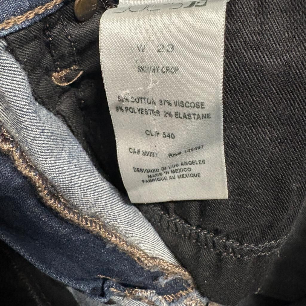 Joe's Jeans Womens 23 Skinny Crop Blue Denim Stretch Mid Rise Jeans