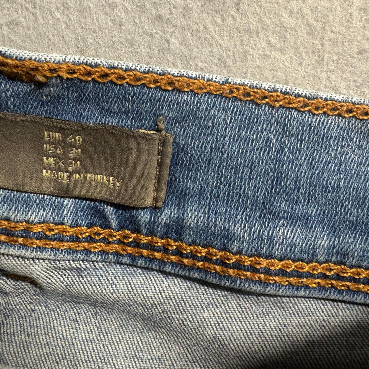 Zara Man Denim Wear Slim Fit Jeans Mens Size 31 Blue Light Wash Stretch Casual