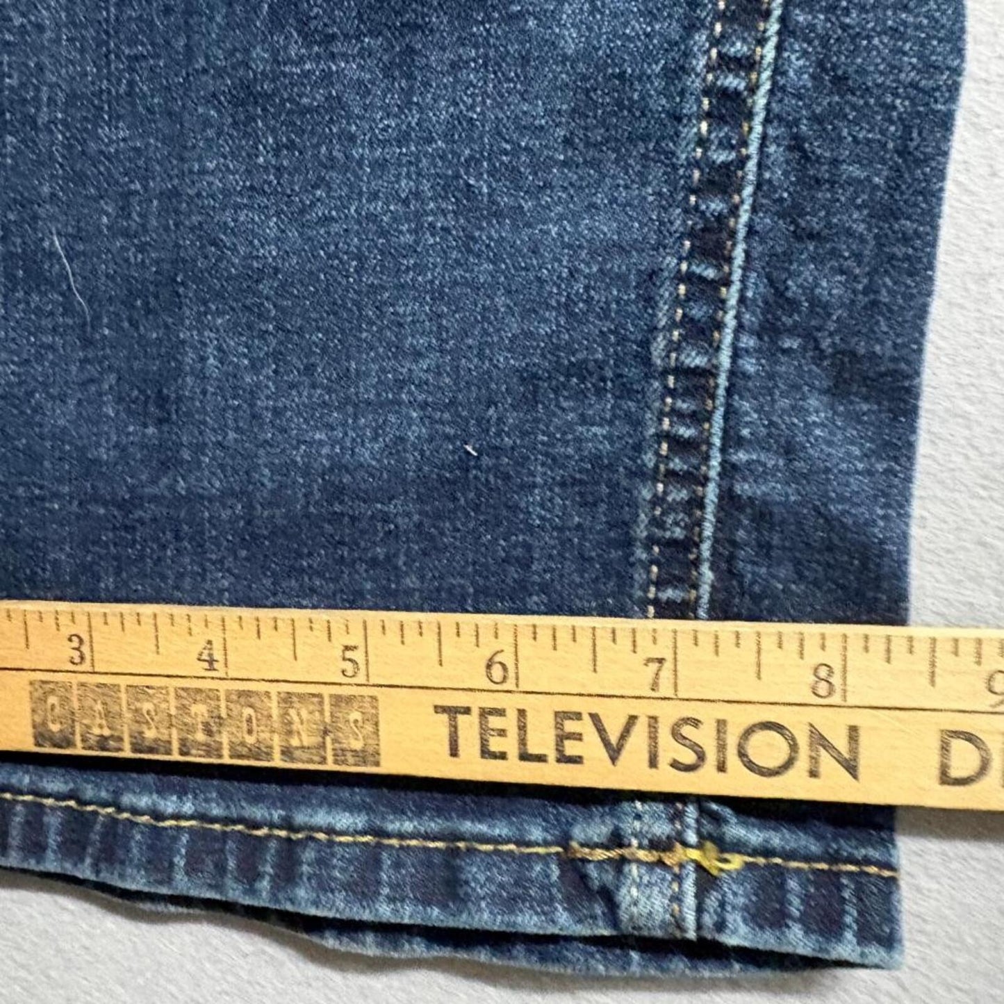 Wrangler Slim Straight Jeans Mens 42x30 Blue Stretch Denim Premium Quality