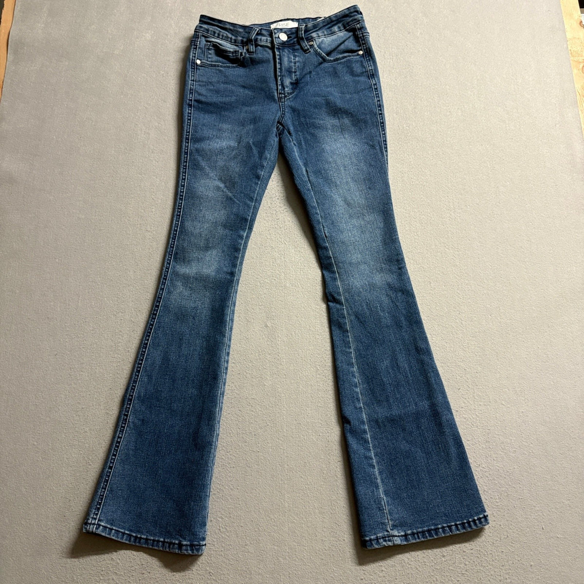 Rise Supply Co Flare Jeans Womens Size 5 Medium Wash Stretch Denim High Rise