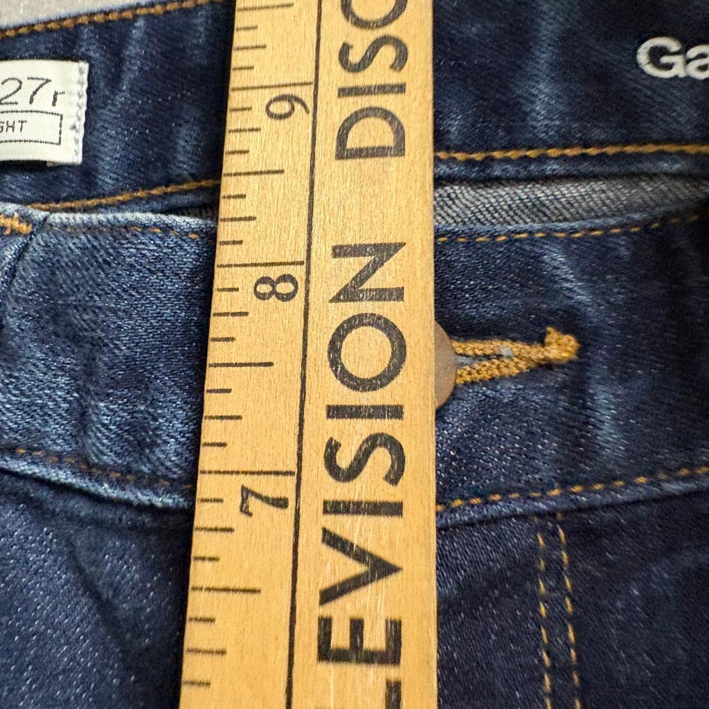 Gap 1969 Real Straight Jeans Womens 27 Regular Blue Denim Stretch Mid Rise