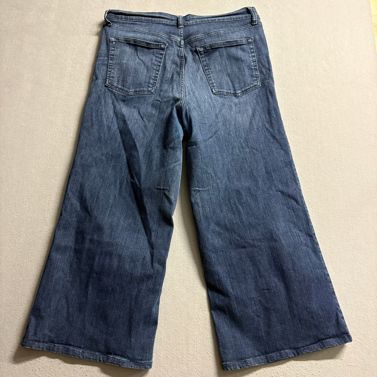 Frame Denim Womens 32 Wide Leg Crop Jeans Blue Stretch High Rise OPLSP291