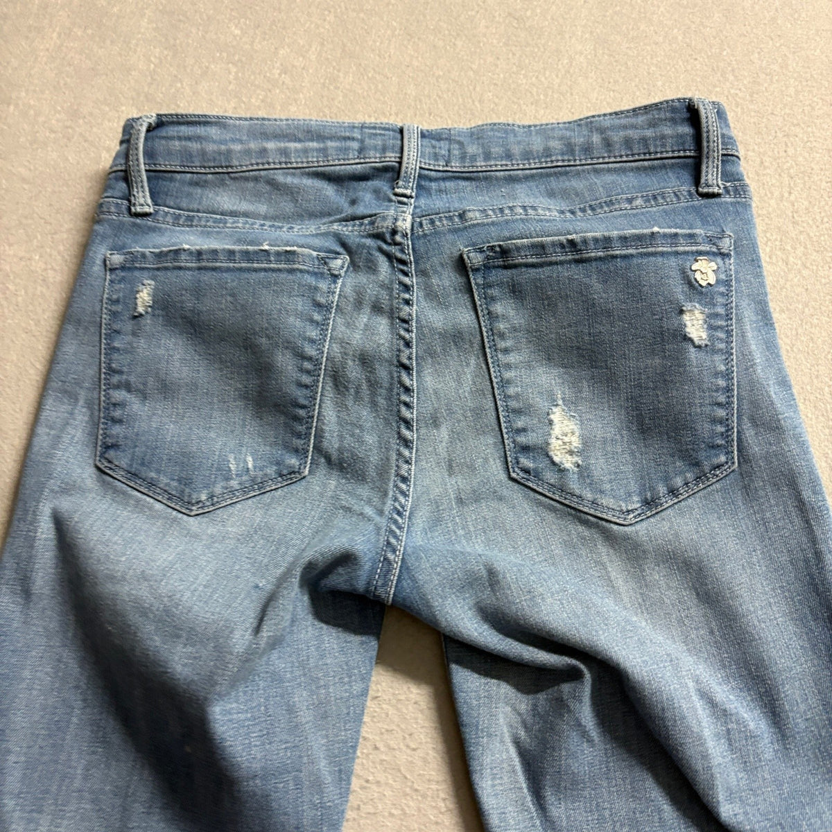Black Orchid Noah Ankle Fray Skinny Jeans Womens 27 Medium Wash Distressed Raw