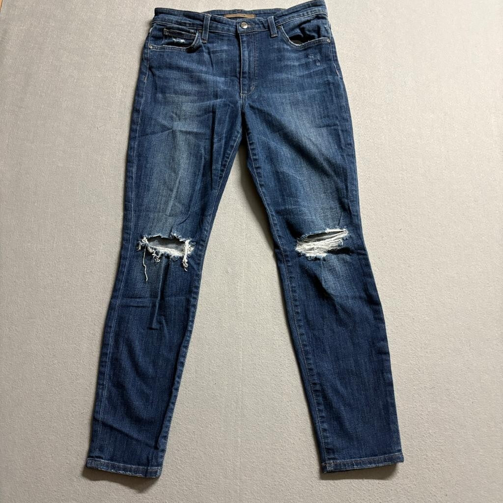 Joe's Jeans Womens High Rise Skinny Ankle Distressed Blue Denim Jeans Size 30