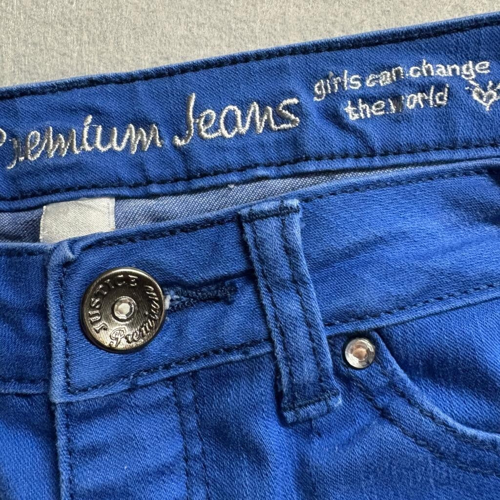 Justice Premium Jeans Girls Size 14R Blue Skinny Stretch Denim Pants