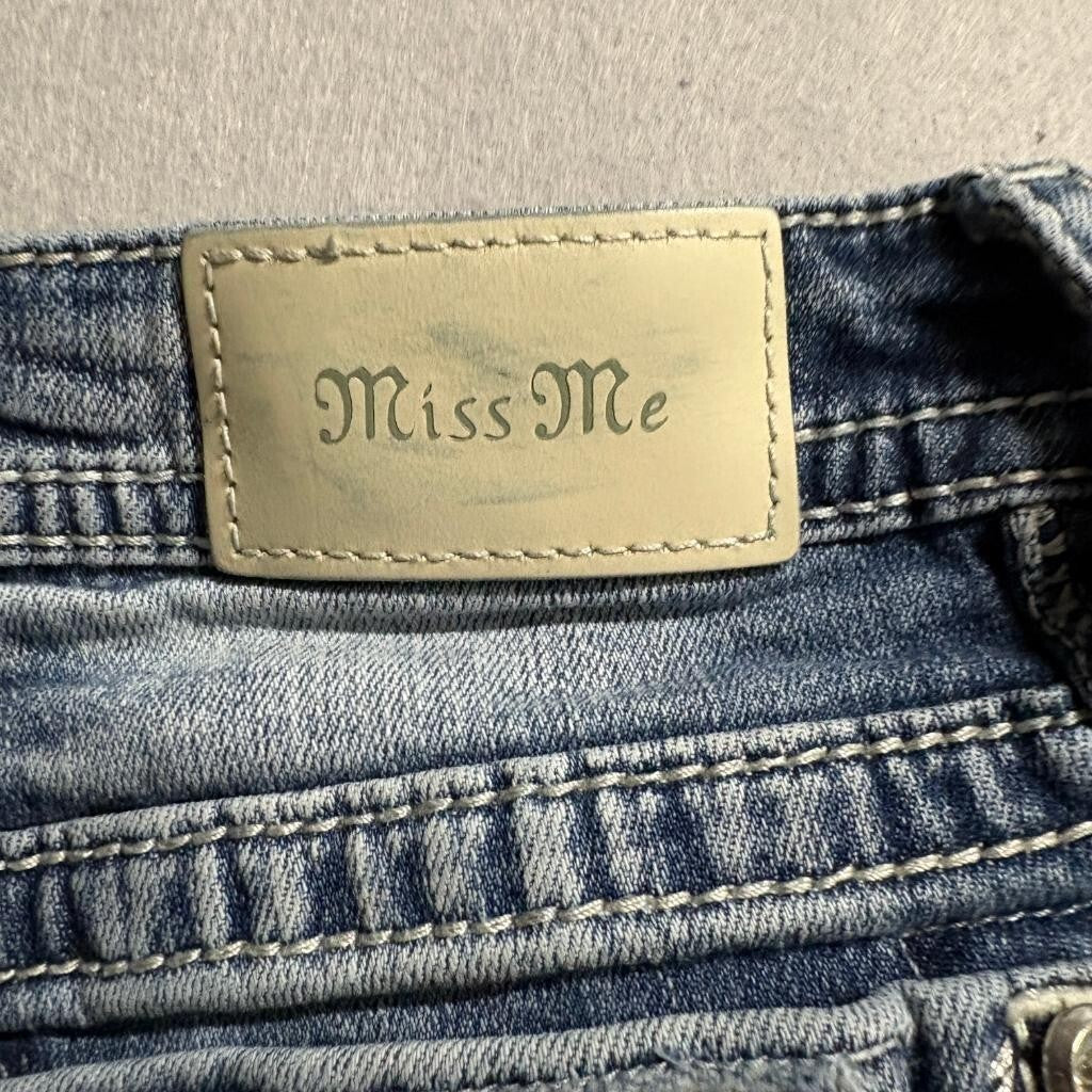 Miss Me Low Rise Skinny Jeans Womens 29 Blue Distressed Sequins J3608S2R