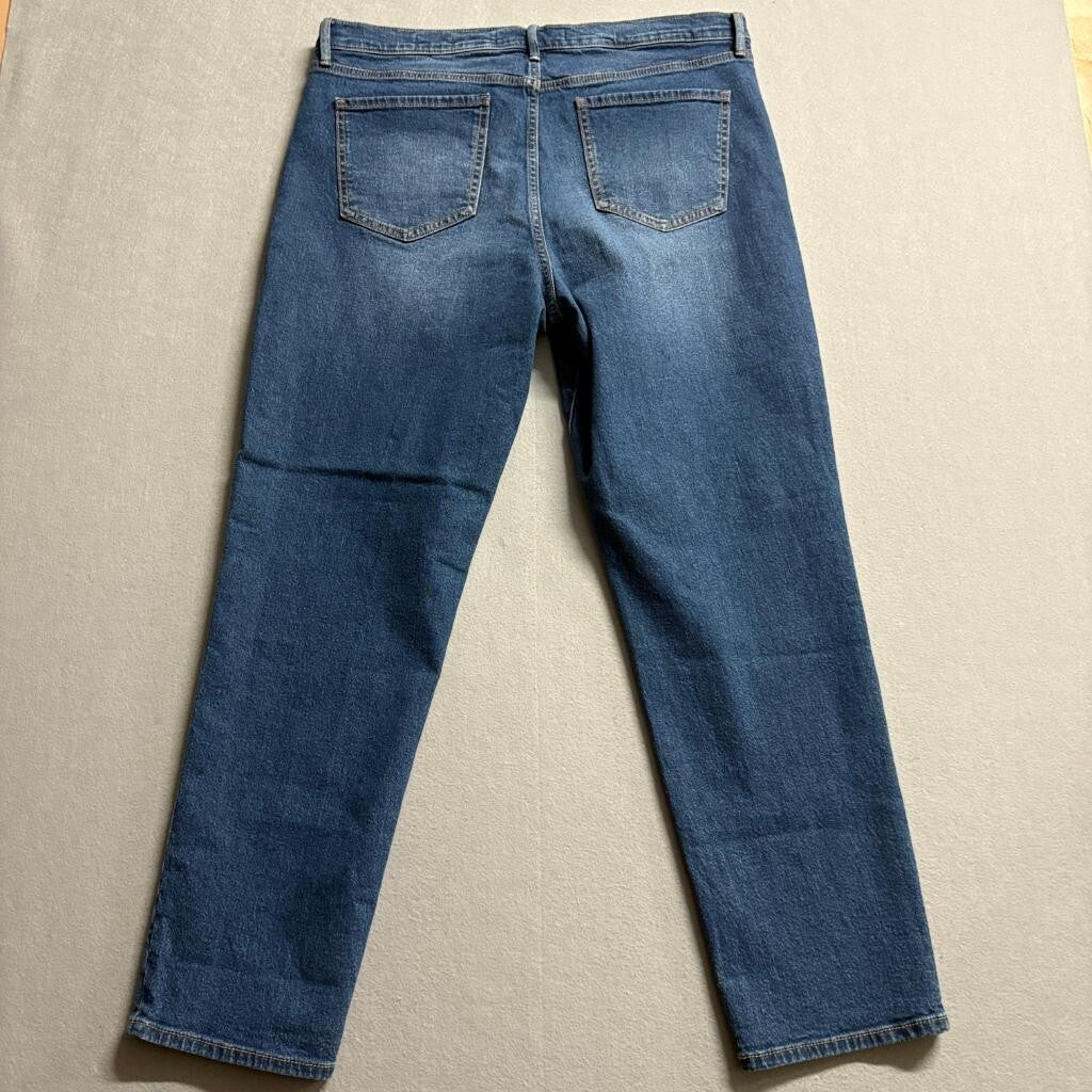 Gloria Vanderbilt Boyfriend Jeans Womens 14 Medium Wash Blue Stretch Denim