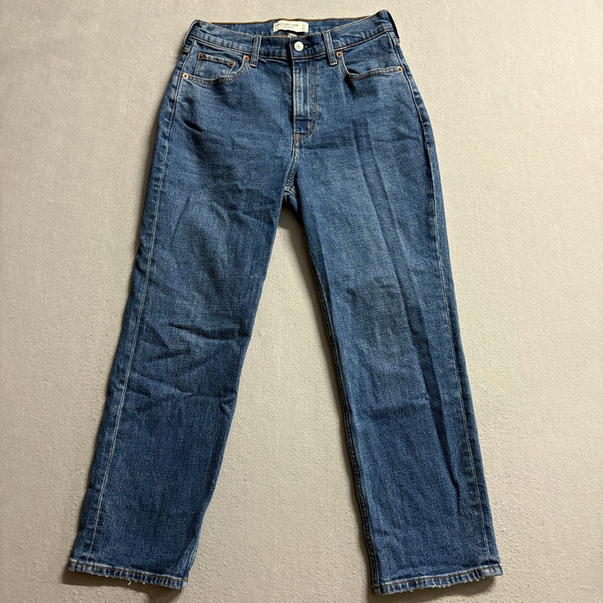 Abercrombie & Fitch Curve Love Ankle Straight Ultra High Rise Jeans 27 Short